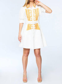 Ciebon - Ameera Embroidered Shirt Dress