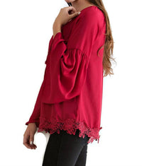 Entro - Tassel Tie Babydoll Blouse