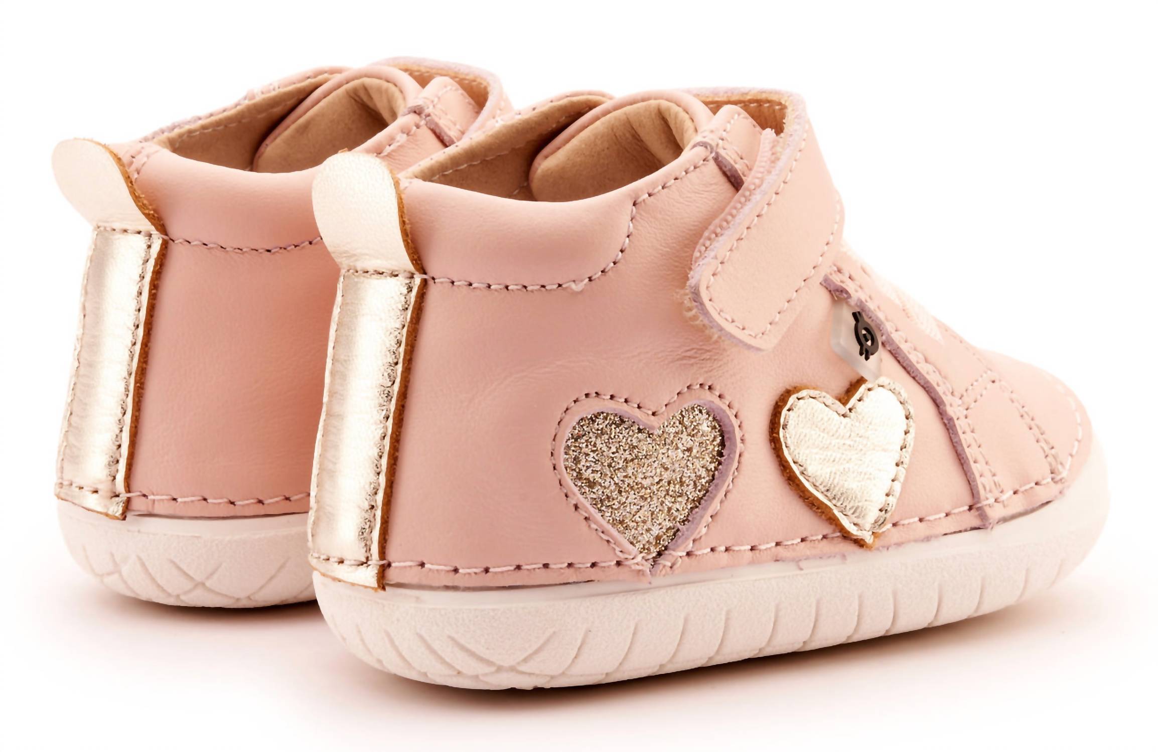 OLDSOLES Girl's 4097 Harper Pave Casual Shoes in powder pink gold glam gold 1 - kids' sneaker - view 4