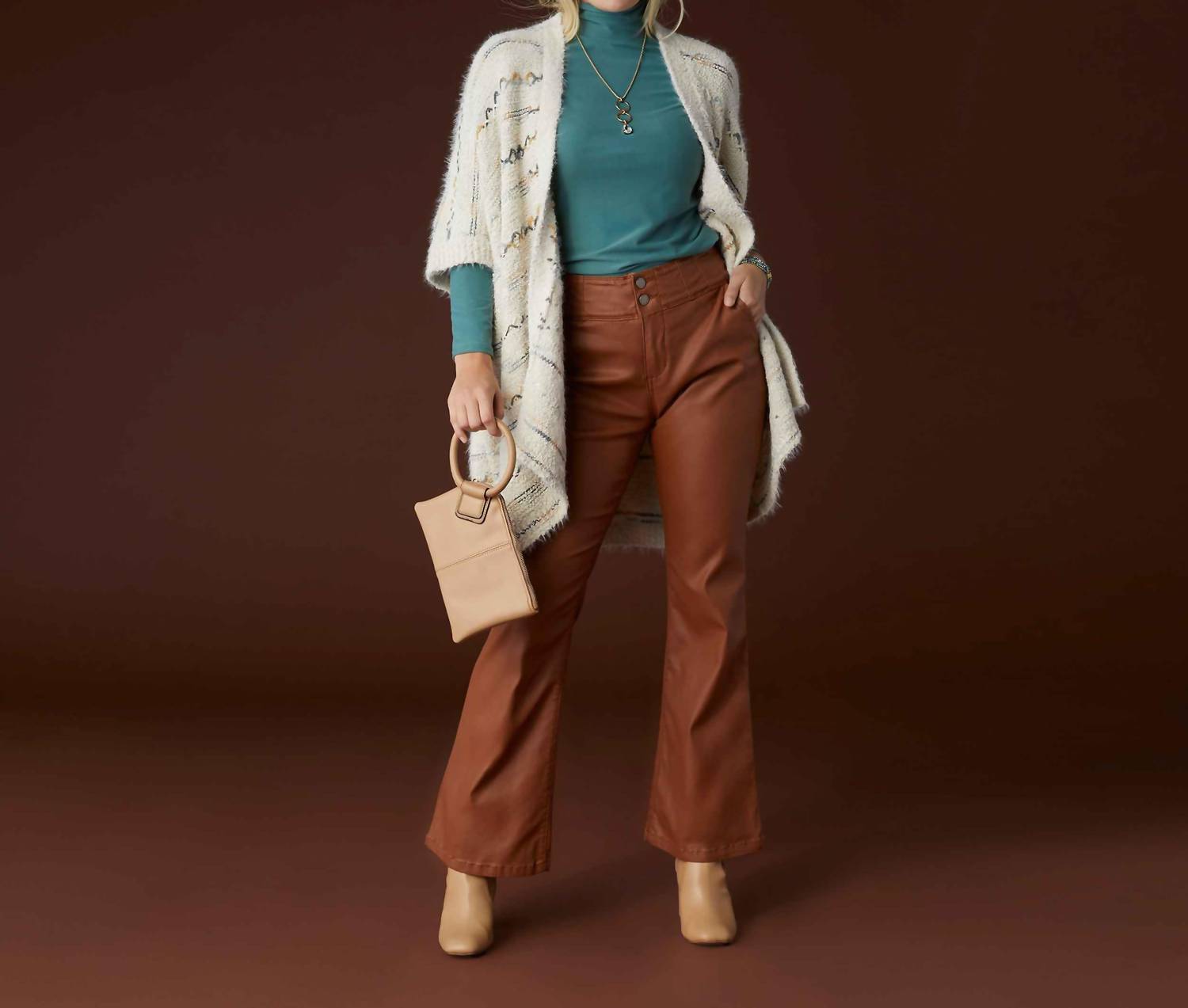 Coco + Carmen - Zoey Zip Faux Leather Flare Jeans