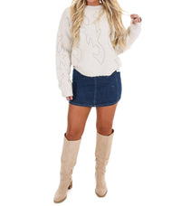 Blue B - Hey Cowgirl Western Stitch Sweater