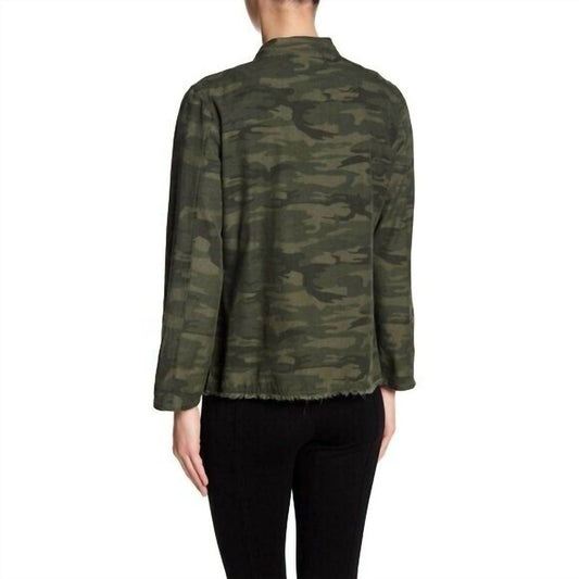 Sanctuary - Fray Hem Utility Camo Print Military Jacket