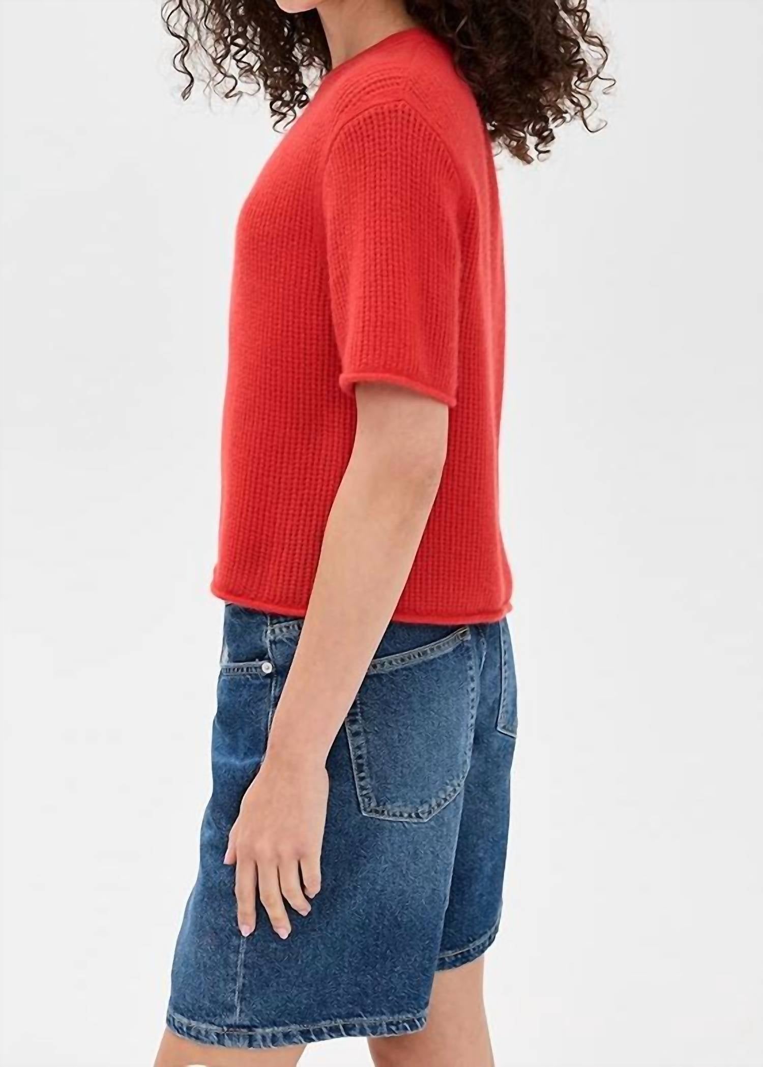 White + Warren - Cashmere Waffle Mesh Tee