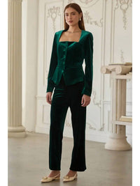 SKIES ARE BLUE Meet Me Under The Mistletoe Pant in hunter green - women's pants - alternate view