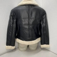 Sebby - Faux Leather Shearling Moto Jacket