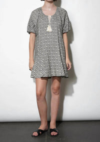 Greylin - Elena Stripe Bubble Sleeve Mini Dress