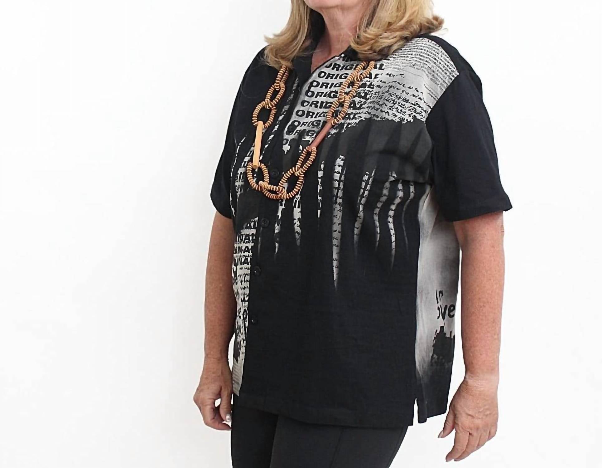Sylca Designs - Magazine Print Button Down Shirt
