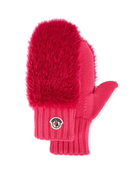 Moncler Women's Mittens Faux Fur Knitted Winter Gloves