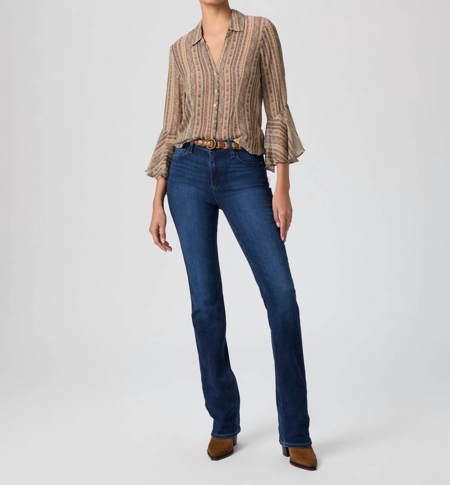 Paige - HIgh Rise Manhattan Boot Cut Jeans