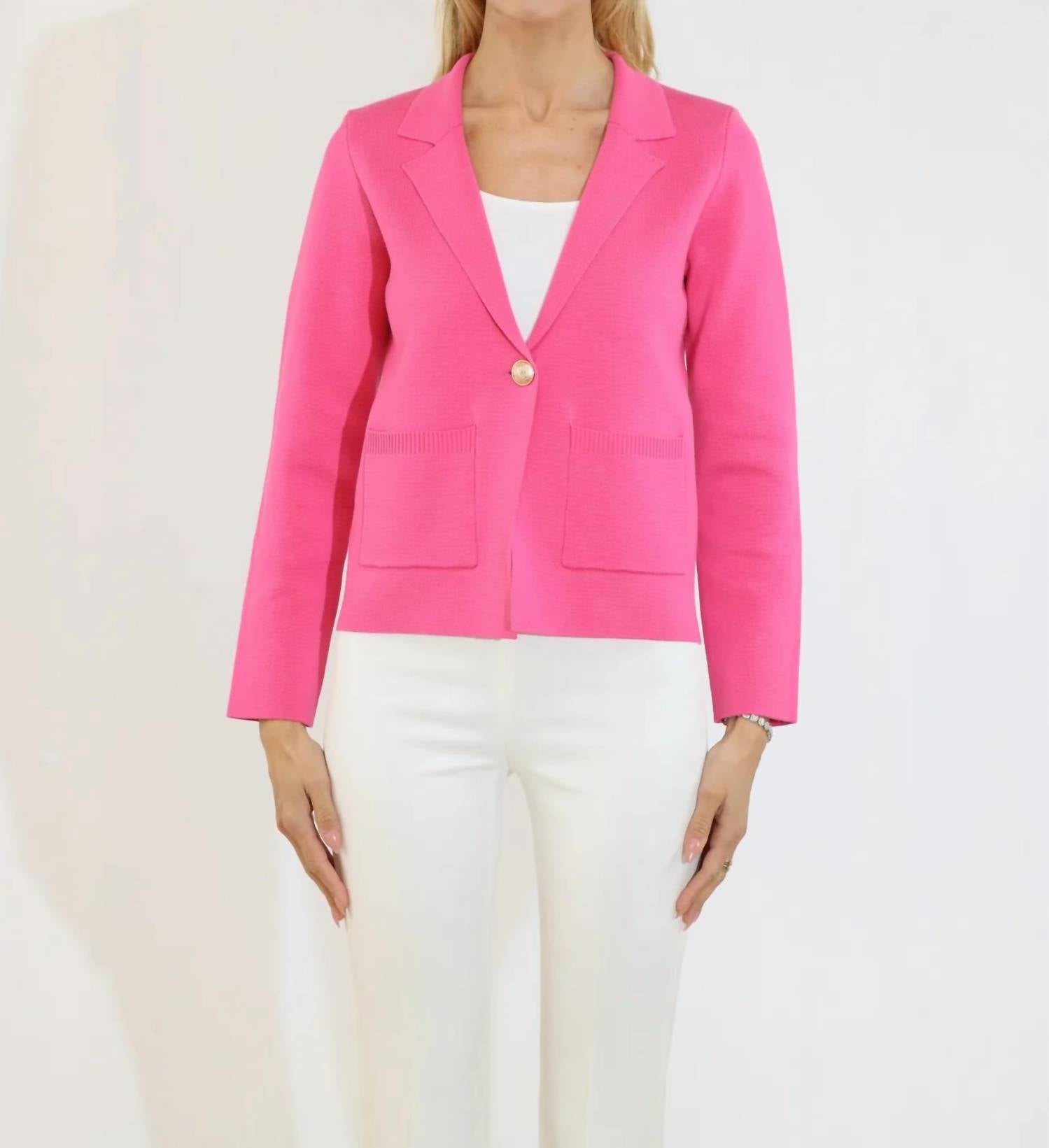 Metric Knits - One Button Patch Pocket Shorter Length Blazer