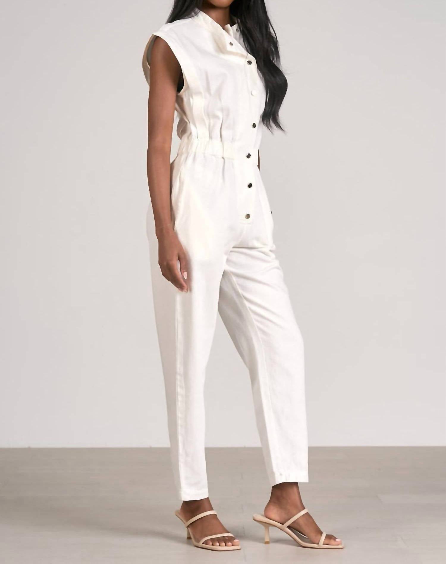 Elan - Women's Denim Sleeveless Jumpsuit