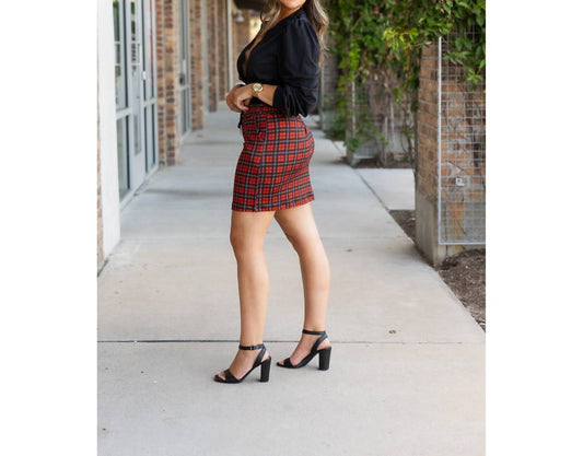 Julia Rose - The Helena Plaid Jogger Skirt