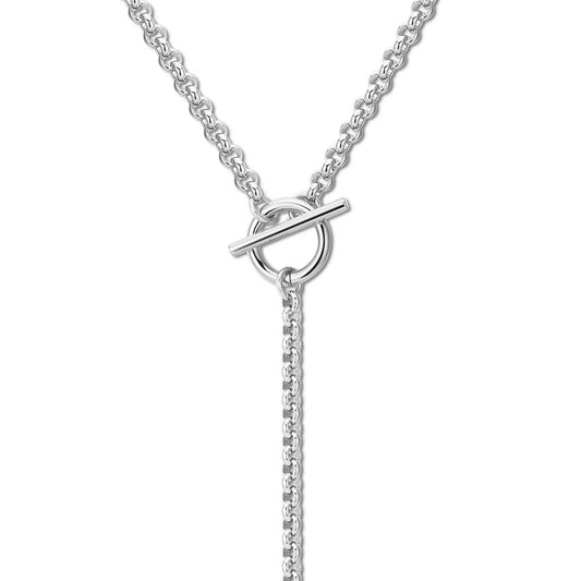 Eklexic - Women's Micro Royal Rolo Toggle Lariat Necklace