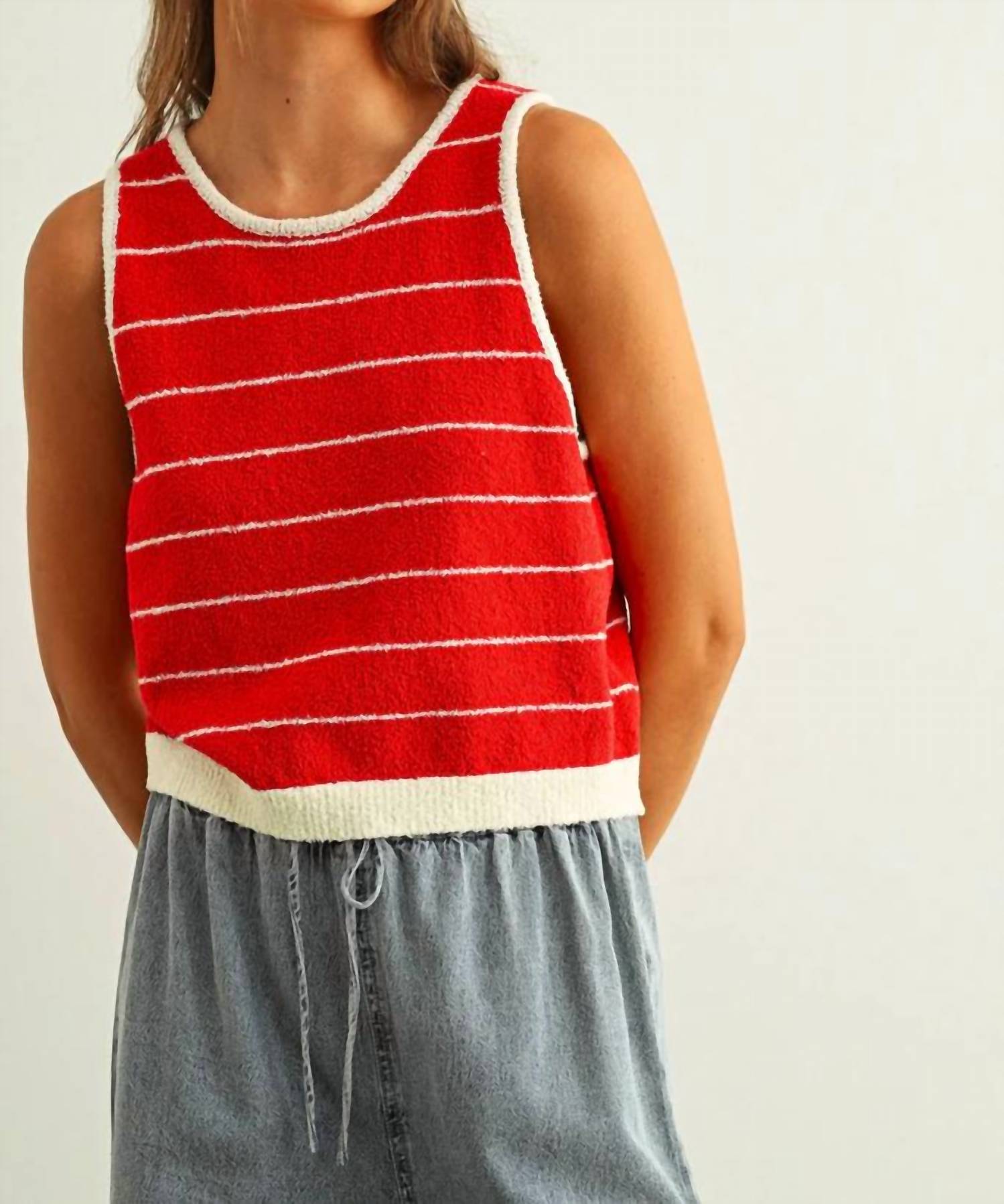 Miou Muse - Striped Knit Top