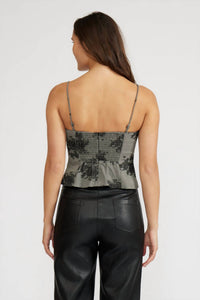 LUCY PARIS Maria Embroidered Top in grey - women's shirt - detail view