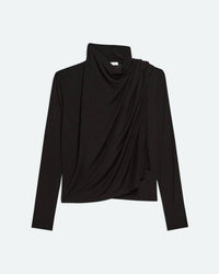 HELMUT LANG Long Sleeve Scarf Top in black - women's long sleeve top - view 5