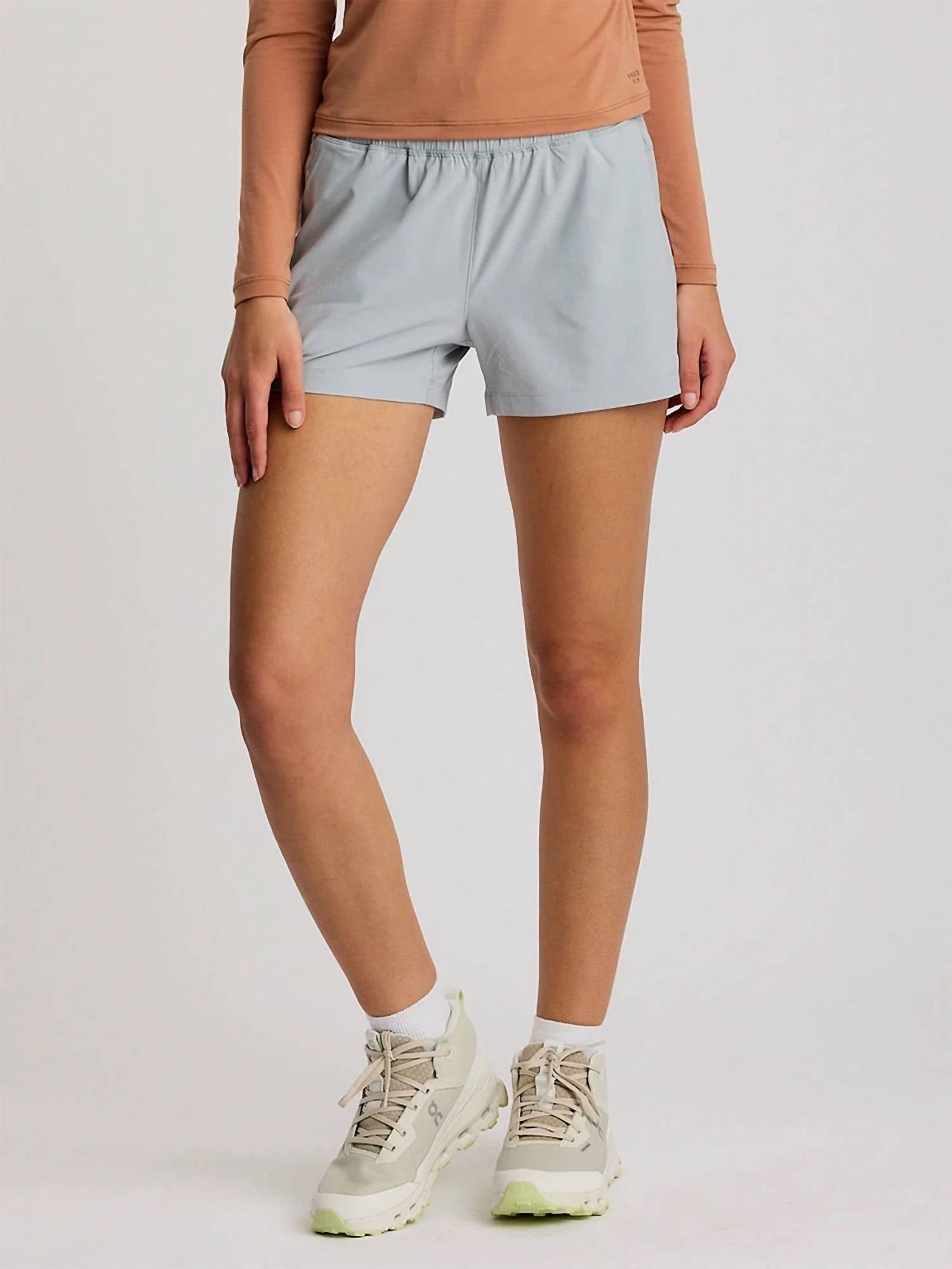 FREE FLY Women's Pull On Breeze Short in aspen grey - women's shorts