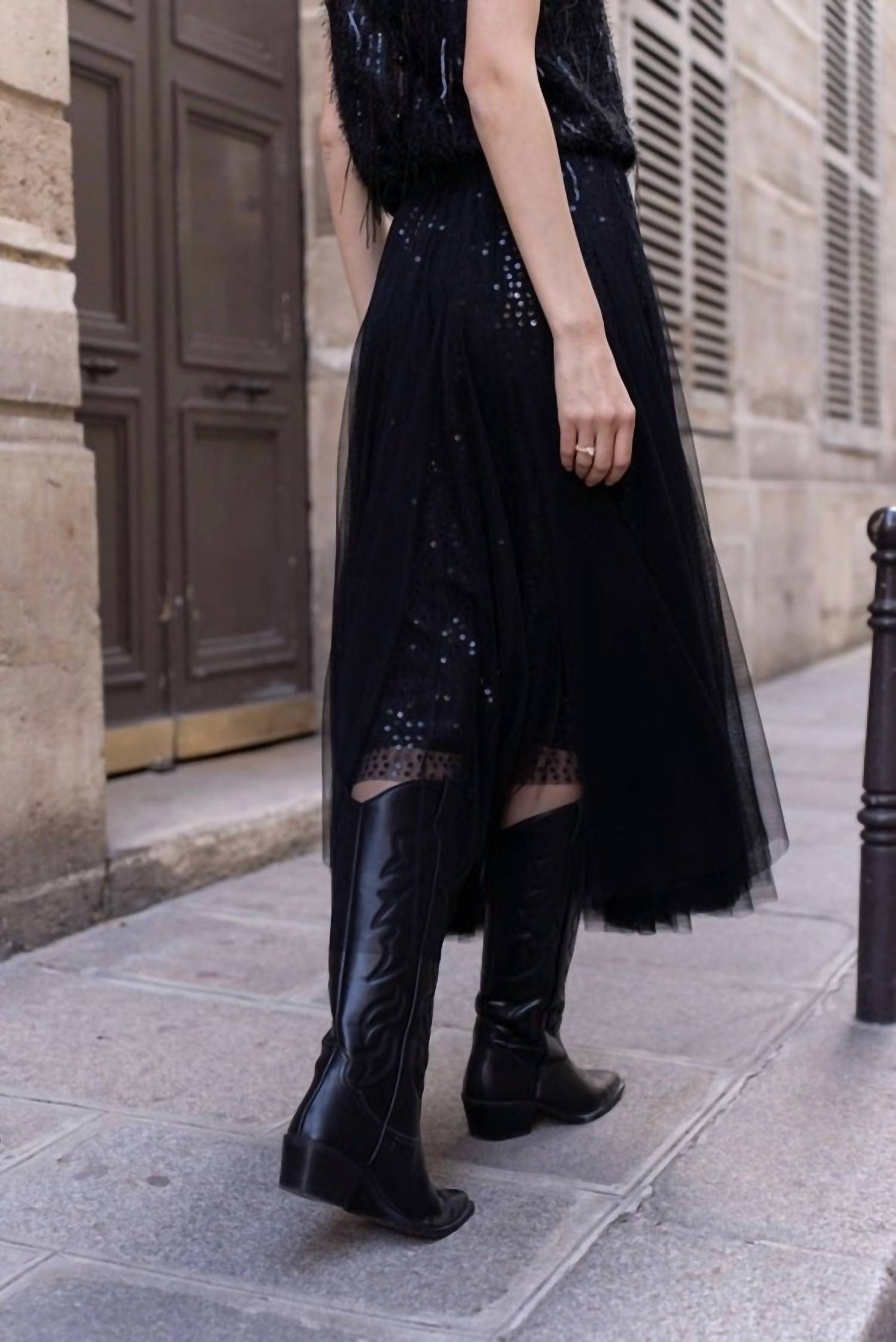 Choklate Paris - Ambre Tulle & Sequin Midi Skirt