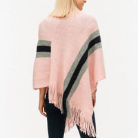 Judson & Co. - Stripes Fringed Knit Poncho
