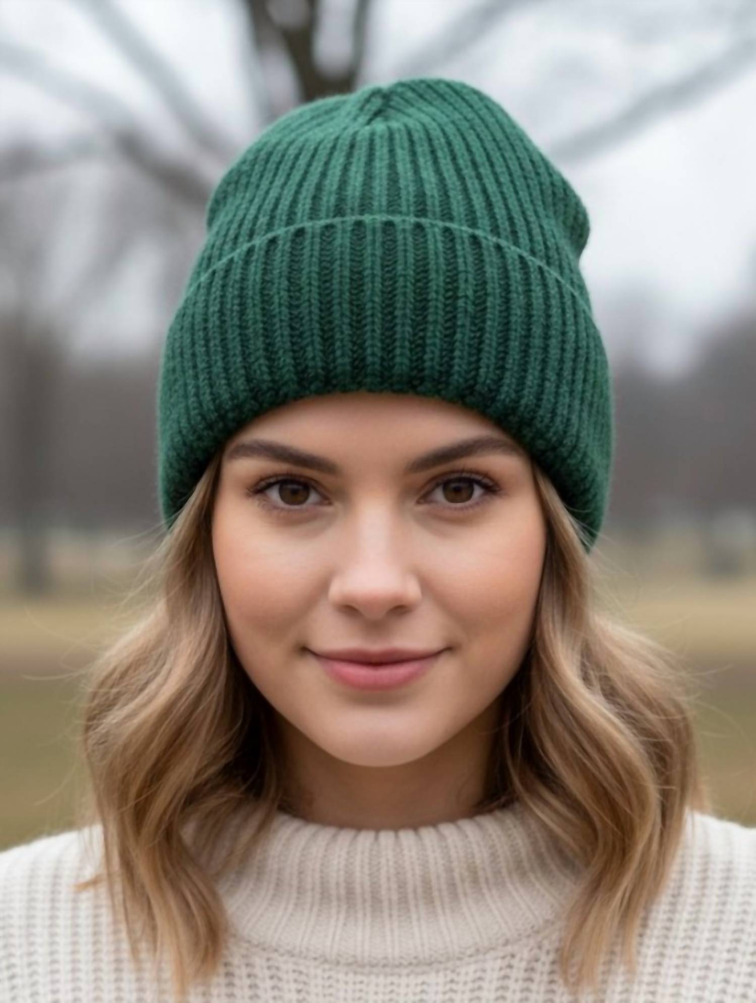 Hurray Women's Cashmere Sailor Beanie in cedar - women's hat - alternate view