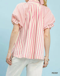 Umgee - Striped V-Neck Top