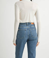 Fun 2 Fun Basic Turtleneck Knit Top in ivory - women's long sleeve top - view 4