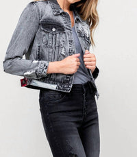 Vervet By Flying Monkey - Kimber Distressed Patched Denim Jacket