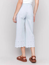 Charlie B - Scallop Hem Crop Wide Leg Pants