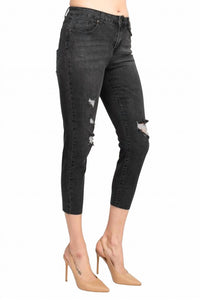 Velvet Heart - Mid Waist Stretch Cropped Jeans