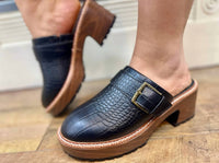 YELLOWBOX Women's Barker Platform Clog in black - women's shoe - detail view