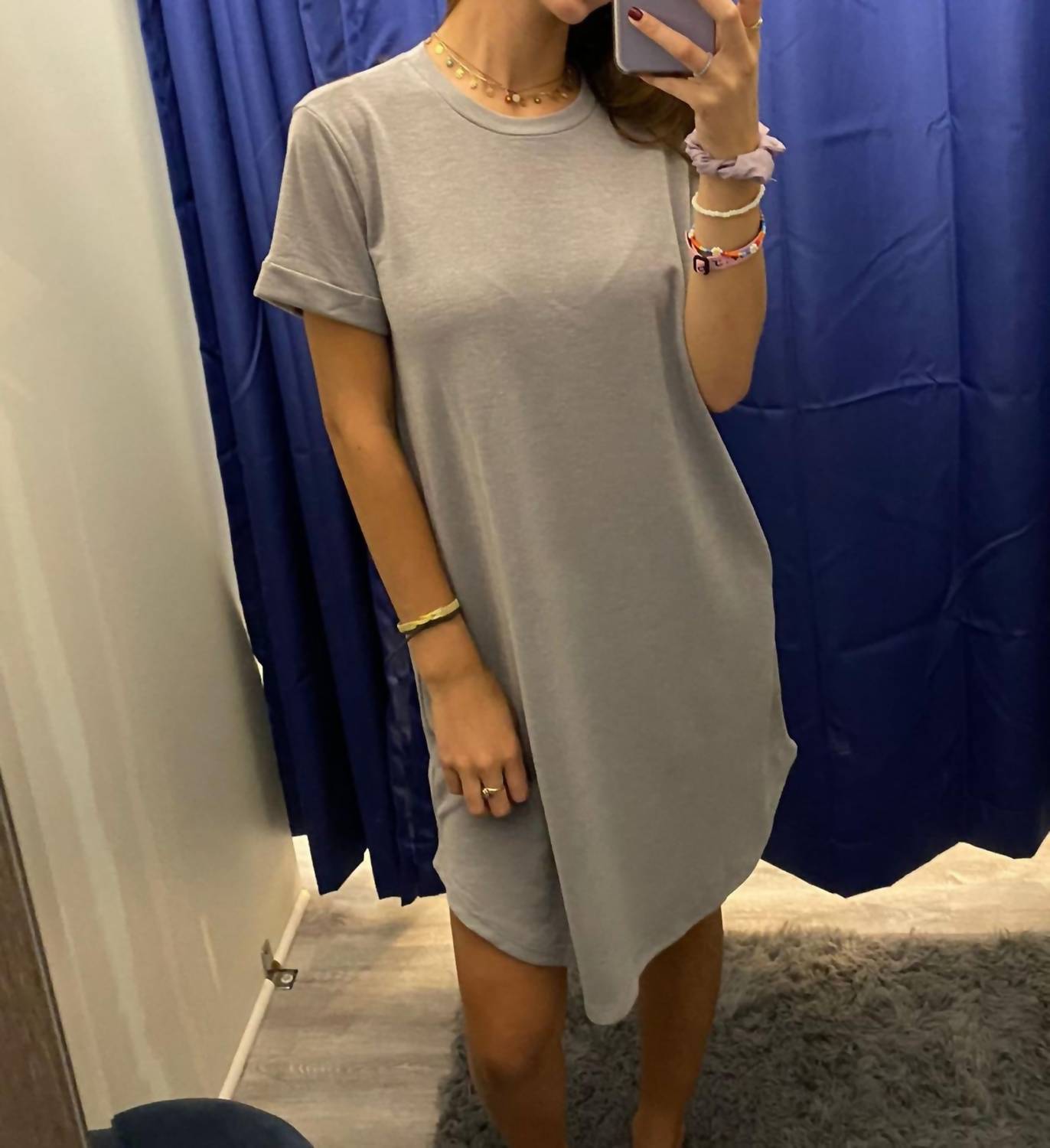 Kld. Signature - French terry cuffed sleeve dress w side pockets