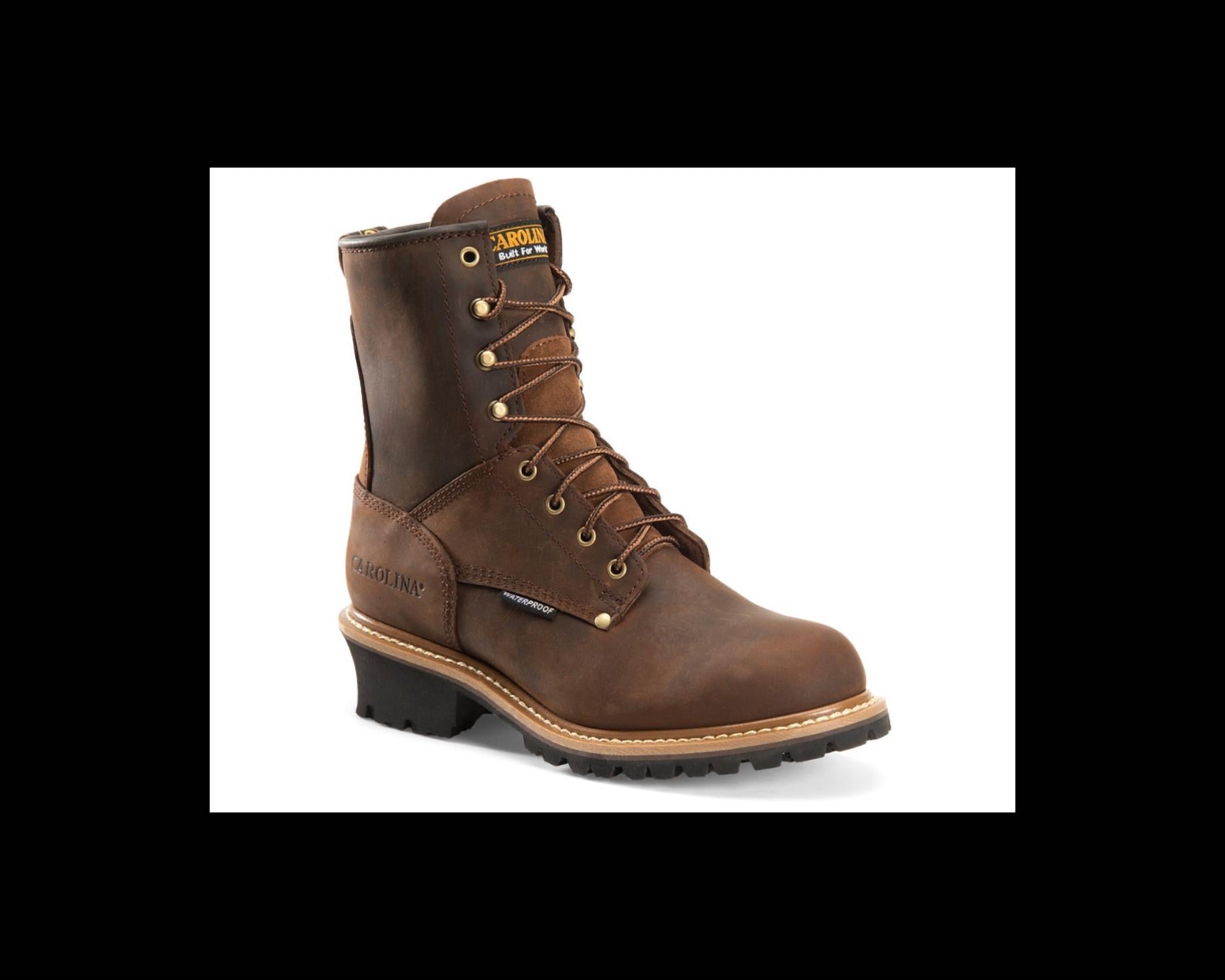 Carolina Men's Logger Waterproof Steel Toe Work Boots in brown - men's boots