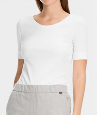 Marc Cain - Round-collar shirt with short sleeves