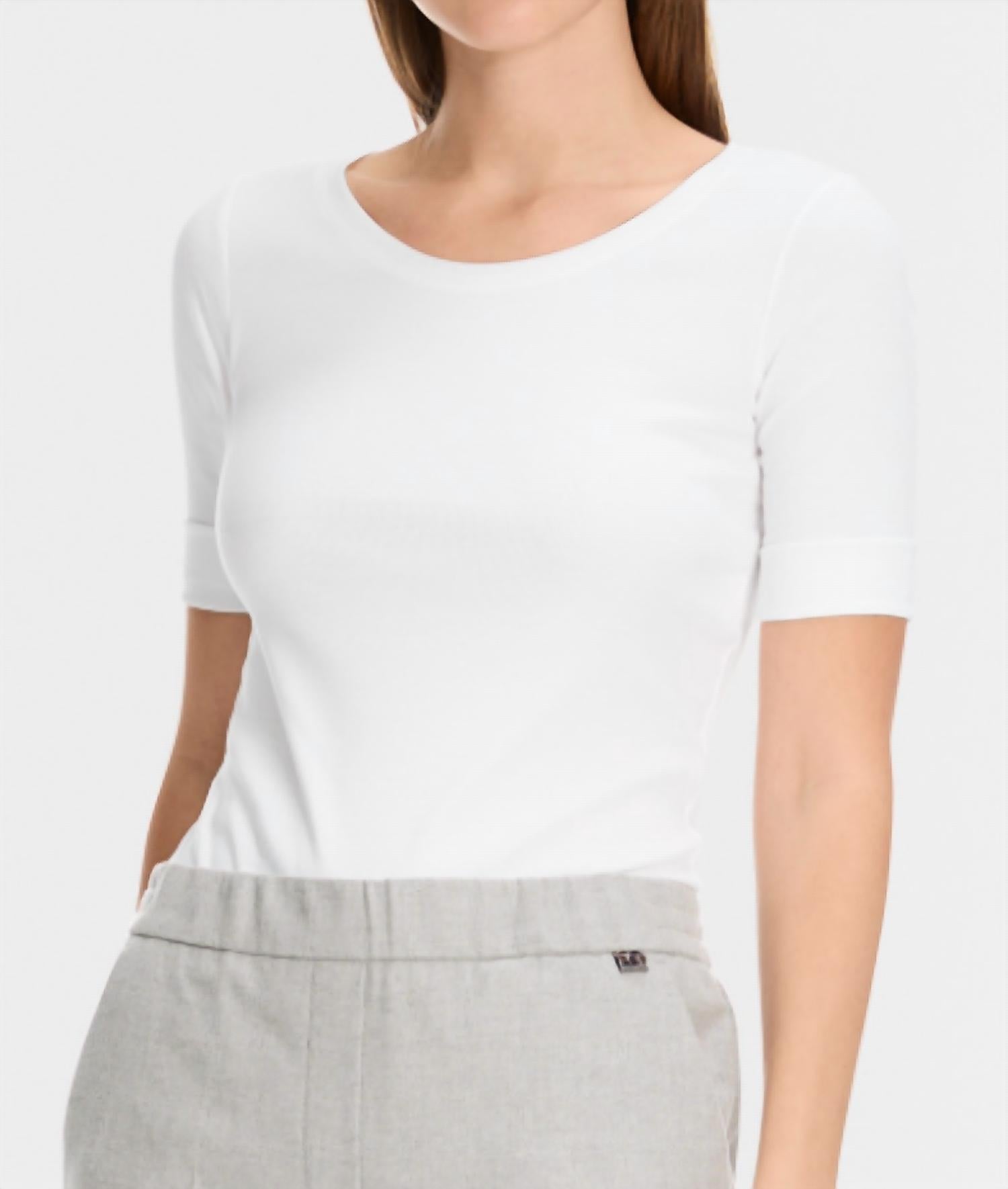 Marc Cain - Round-collar shirt with short sleeves