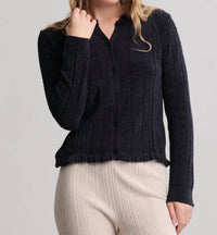 Barefoot Dreams - Cable Knit Cardigan With Ruffle