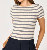 Astr - Nikola Ribbed Scoop Back Sweater Top