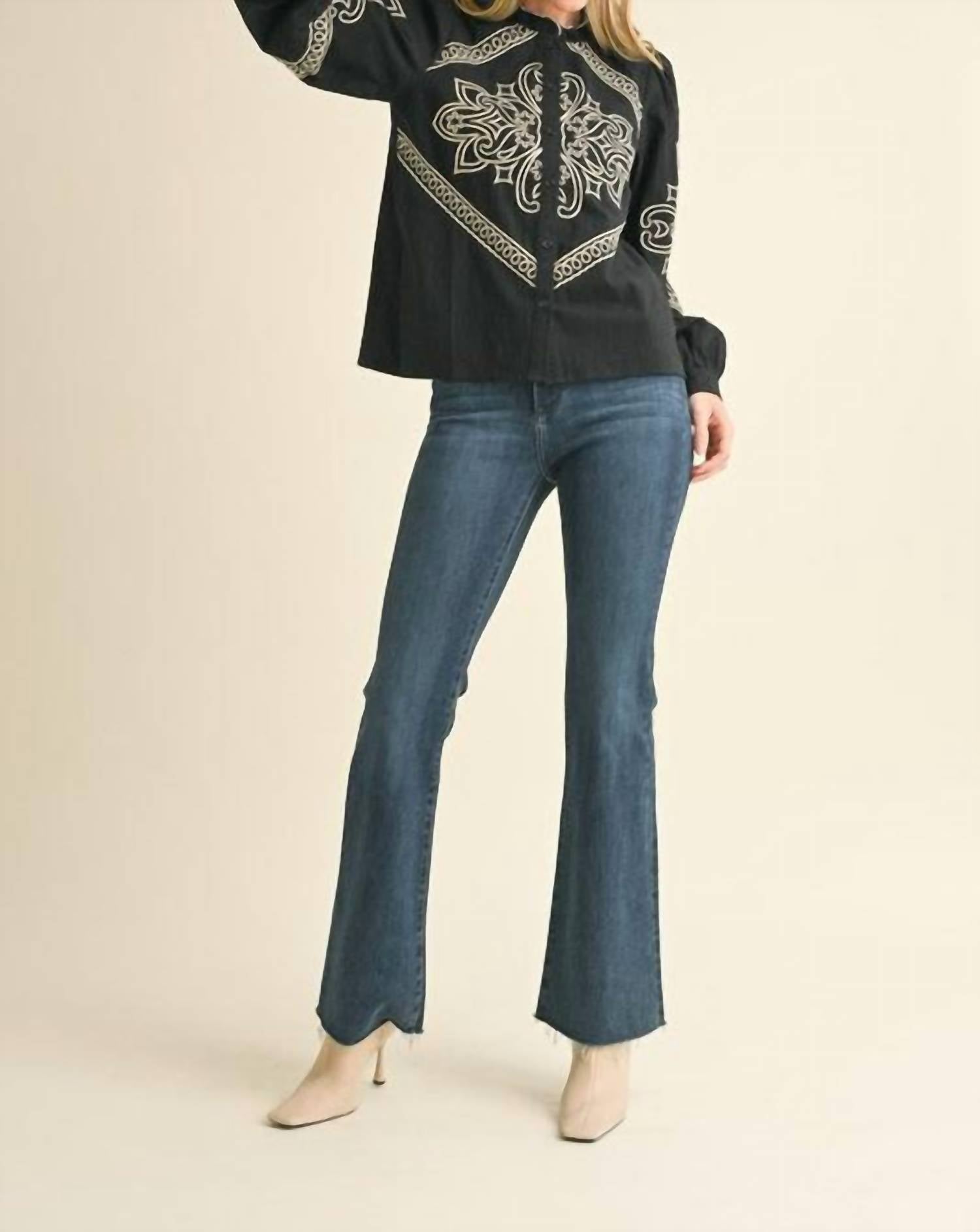 En Merci - Western Embroidered Top