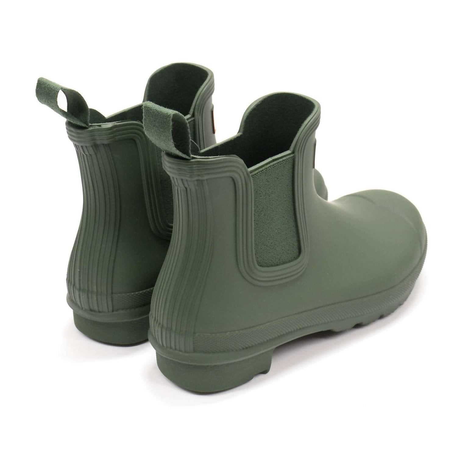 HUNTER Women's Original Chelsea Boots in hunter green - women's shoe - detail view