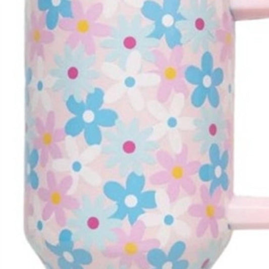 Katydid - Pastel Dainty Florals Insulated Stainless Steel 38 Oz Tumbler with Handle