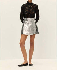 Elodie - Tau Leather Mini Skirt