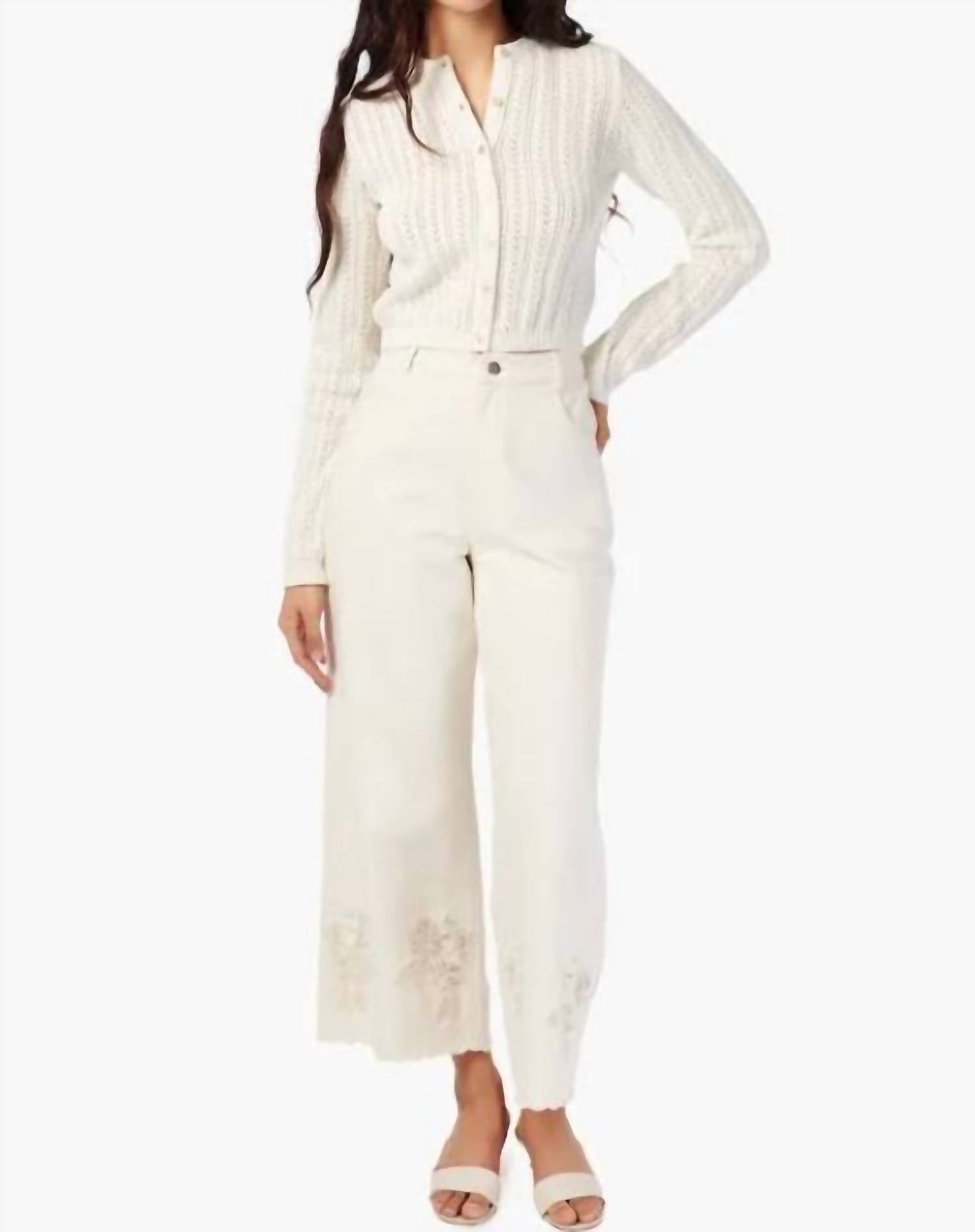 Cami NYC Memphis High Rise Pant with Lace in macadamia - women's jeans - view 4