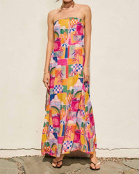 Dress Forum - Strapless Tie Back Maxi Dress