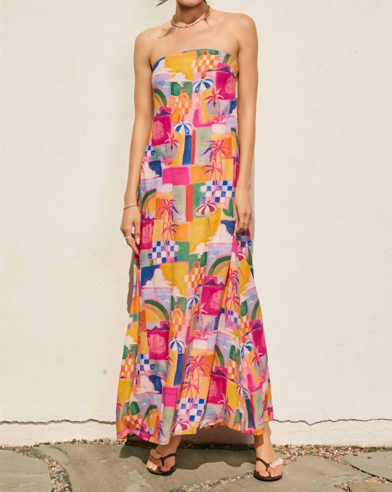 Dress Forum - Strapless Tie Back Maxi Dress