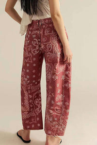Soli Echo - Paisley Pattern Straight Jeans