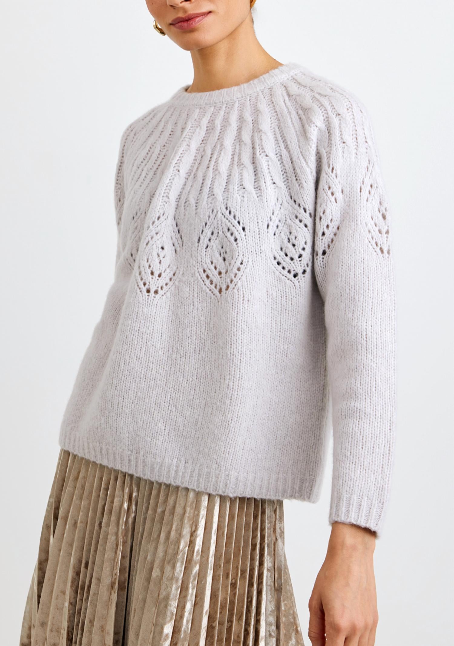 Bella Dahl Relaxed Sweater in frosted oat 1 - women's sweater - detail view