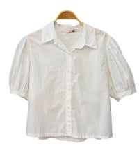 Sundry Women's Button Up Poplin Top in white - women's t-shirt