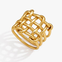 Merewif - Women's Basketweave Statement Ring