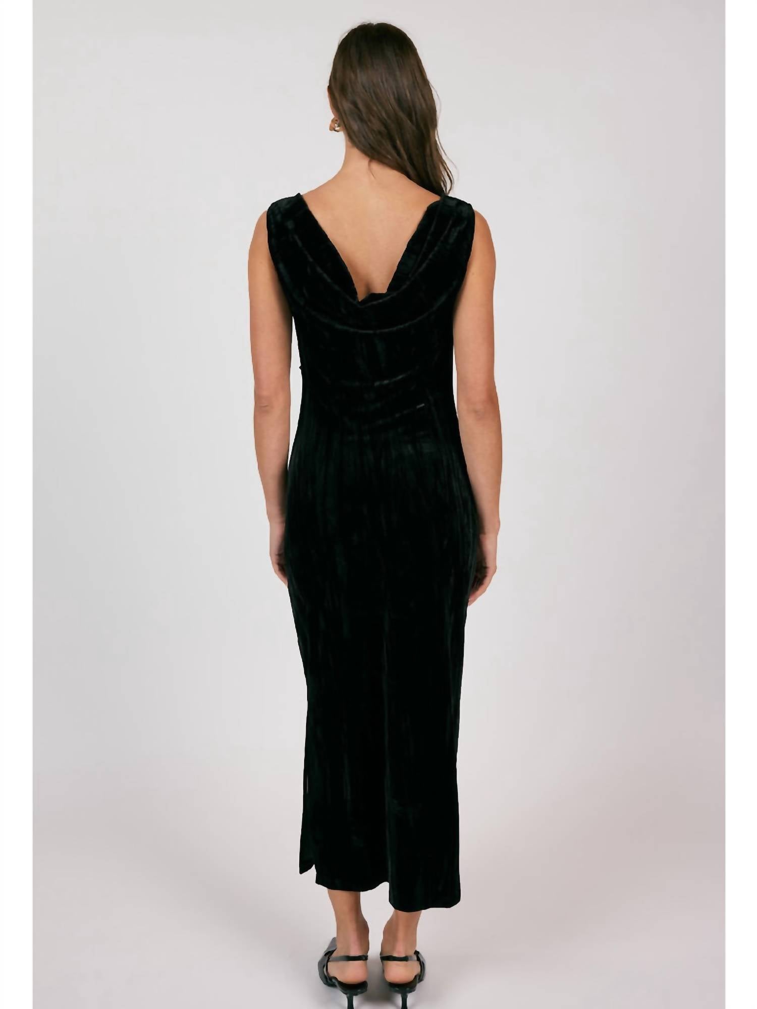 Sage The Label - Masterpiece Cowl Neck Velvet Midi Dress