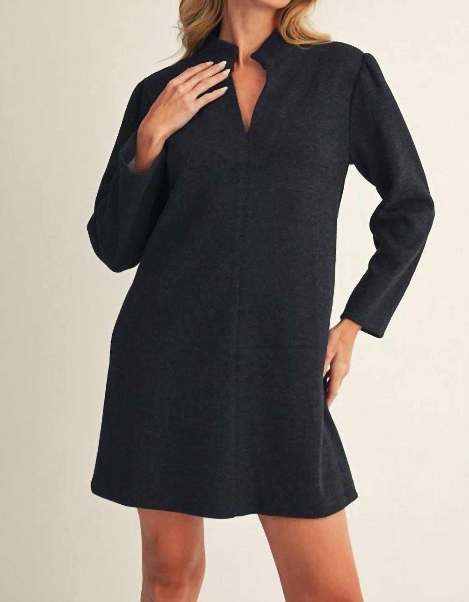 Jodifl - Herringbone Pattern Mini Shift Dress