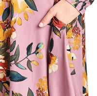 Oddi - Floral Jersey Knit Trapeze Dress - Plus